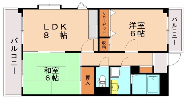 箱崎駅 徒歩13分 9階の物件間取画像